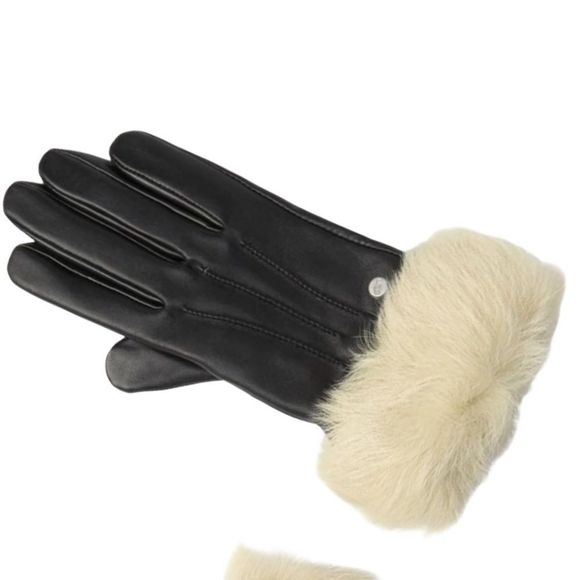 Ugg Black Leather and Shearling Gloves Sm and M/L